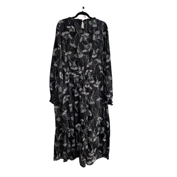 Bloomchic Long Sleeve Floral Dress Black - Picture 3 of 7